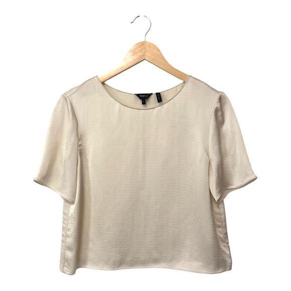 THEORY | $195 Easy Woven T-Shirt in Hammered Viscose, Size Small - Picture 6 of 12